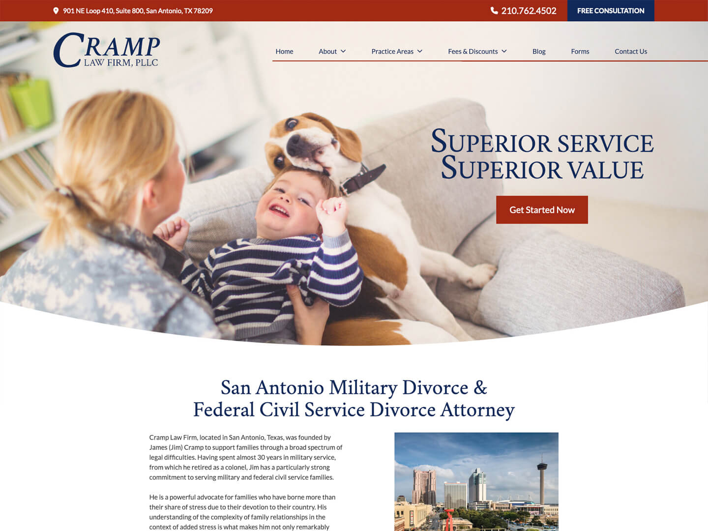 Cramp Law Firm website