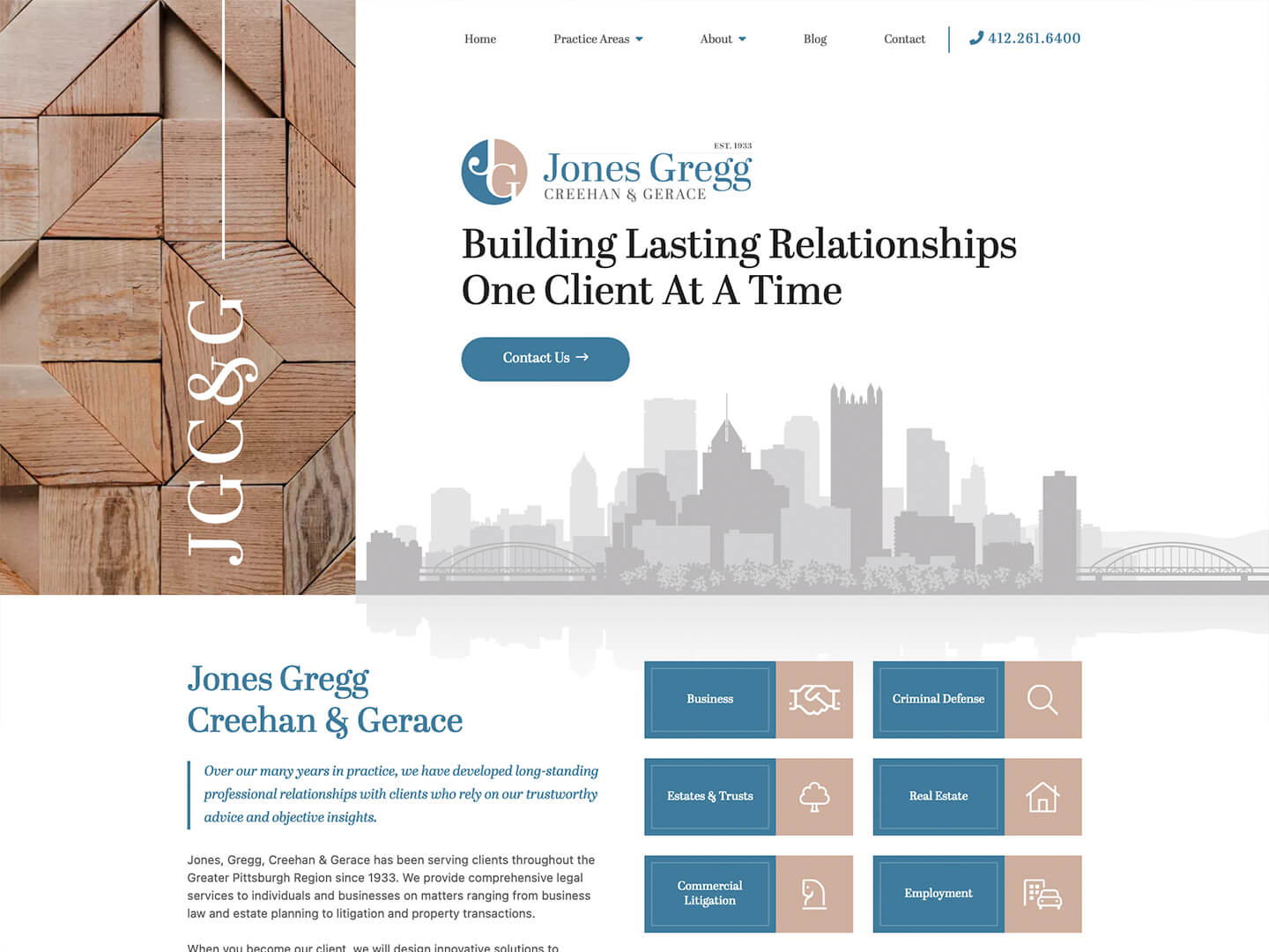 Jones Gregg Creehan & Gerace Law website